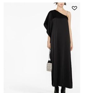 NWOT Alice + Olivia Tae Crystal-Embellished Asymmetric Satin Gown (size 6)